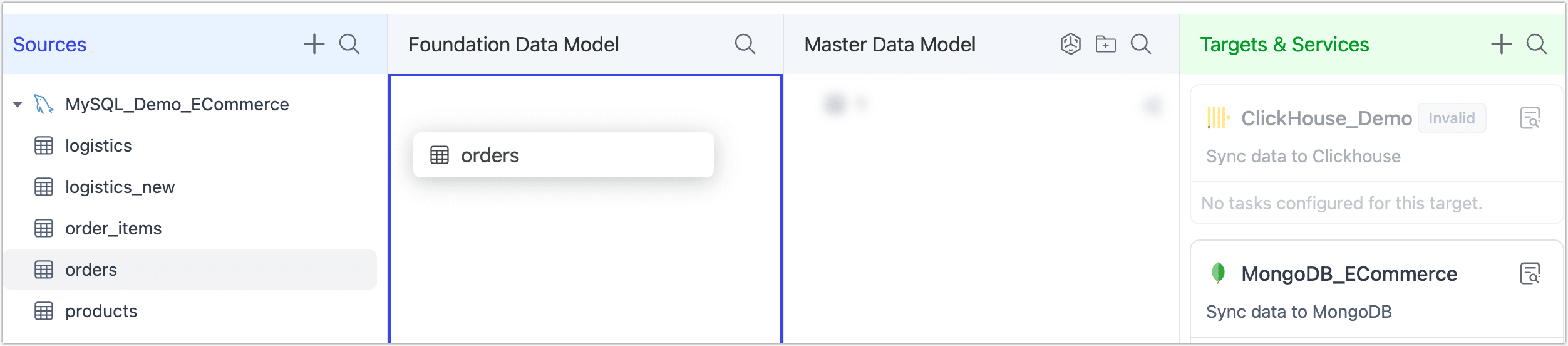 Drag table to FMD